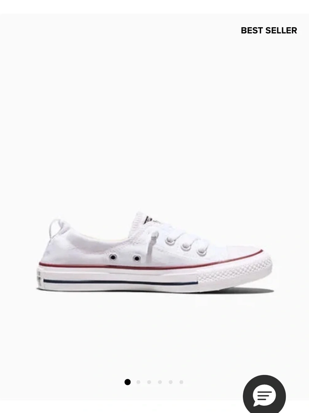 Converse White Low Top Sneakers with Red Trim